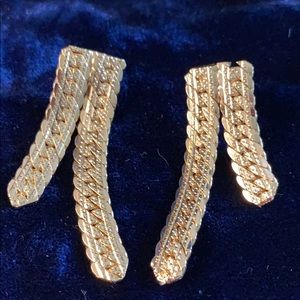 Vintage Gold Tone Dangle Post Earrings